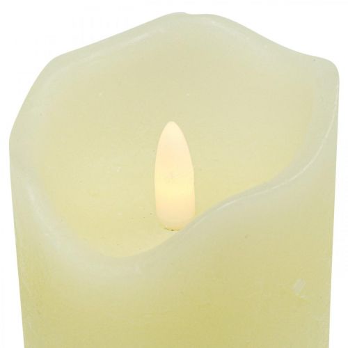 Floristik24 Vela de cera real LED com temporizador Creme Para bateria Alt 17cm