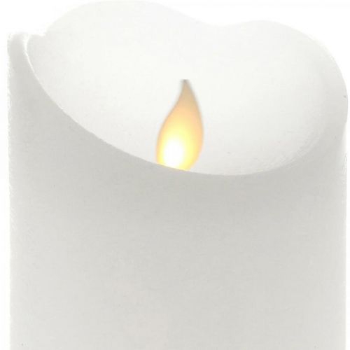 Floristik24 Vela LED vela pilar de cera branco quente Ø7.5cm Alt.12.5cm
