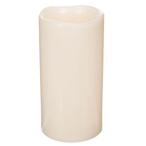 Vela LED grande para funcionamento a bateria com temporizador, branco quente, para uso externo, 25 cm