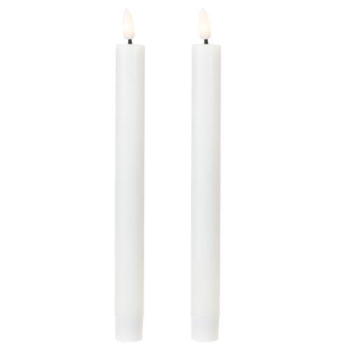 Velas LED velas cônicas brancas cera branca quente 24,5 cm 2 peças