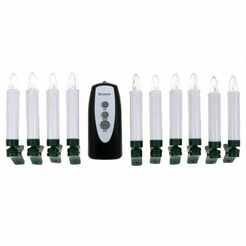 Itens Velas de árvore LED 10cm branco quente com controle remoto 10pcs