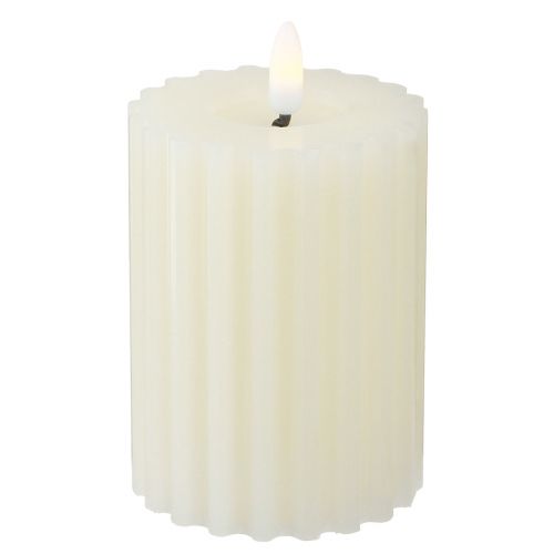 Floristik24 Velas LED com temporizador velas com ranhura de cera 7,5/10cm creme 2 peças
