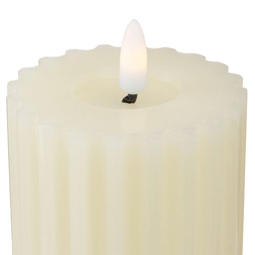 Floristik24 Velas LED com temporizador velas com ranhura de cera 7,5/10cm creme 2 peças