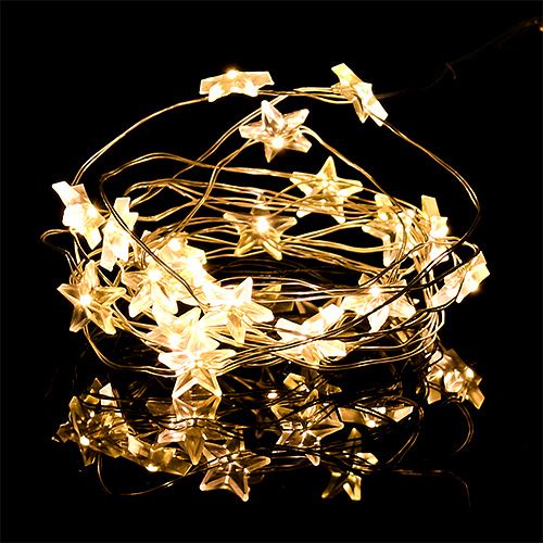 Itens Fio de luz LED estrelas cadeia de luz LED 20pcs 2,3m branco quente 6pcs