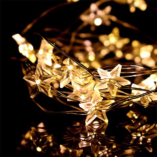 Itens Fio de luz LED estrelas cadeia de luz LED 20pcs 2,3m branco quente 6pcs