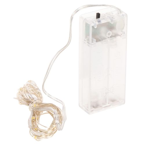 Cordão de luzes LED para uso interno, alimentado por bateria, branco quente, 30 LEDs, 3m, 6 peças | Floristik24.pt