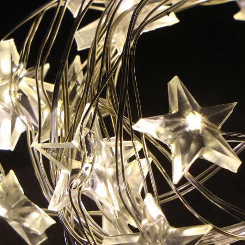 Itens Luzes de fadas LED estrelas 20 micro LEDs branco quente temporizador 6 peças