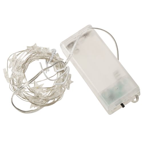 Itens Luzes de fadas LED estrelas 20 micro LEDs branco quente temporizador 6 peças