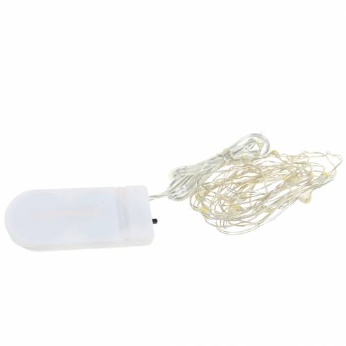 Floristik24 Fio de luz LED de cadeia leve com bateria branco quente 20er 2m