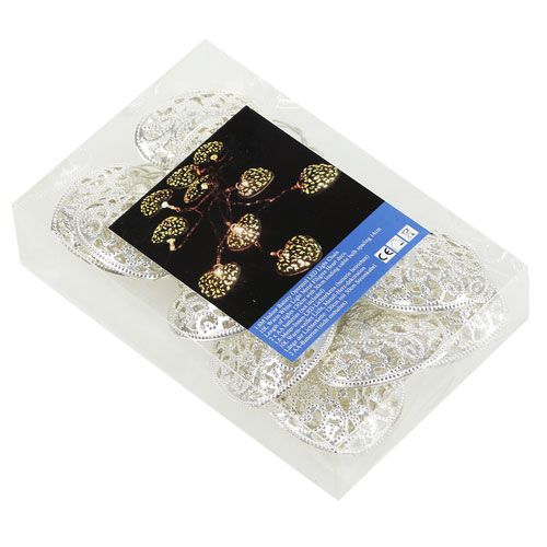Floristik24 Cadeia de luz LED em formato de coração quente / branco 160 cm