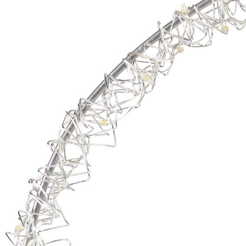 Itens Anel de LED decorativo em metal para pendurar prata branco quente 30cm