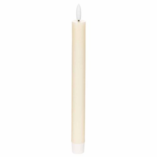 Vela cônica de LED branca com luz branca quente, 24 cm, com temporizador, 2 unidades.