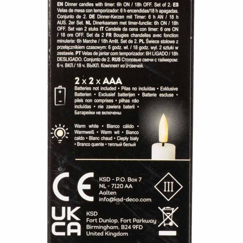 Vela cônica de LED branca com