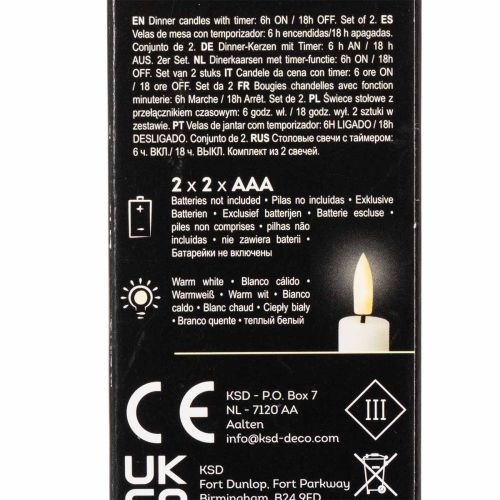 Vela cônica de LED, vermelha