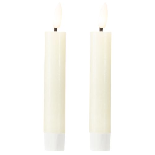 Vela LED creme branco quente cera real H14,5cm 2 peças