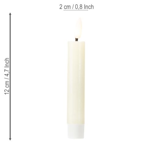 Floristik24 Vela LED creme branco quente cera real H14,5cm 2 peças