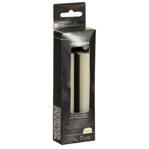 Itens Vela LED creme branco quente cera real H14,5cm 2 peças