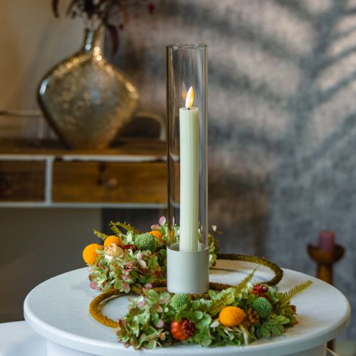 Velas LED em bastão com temporizador velas ranhuradas creme 24,5 cm 4 peças | Floristik24.pt