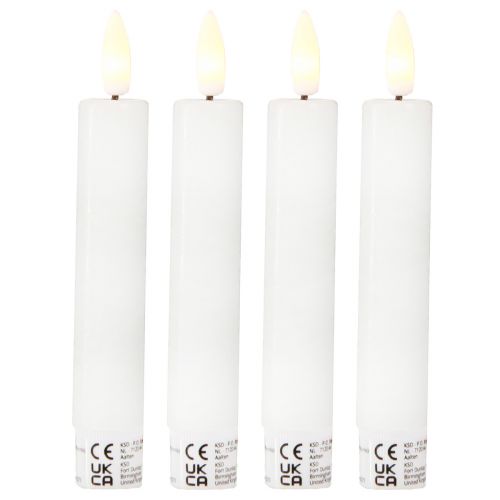 Floristik24 Velas LED com temporizador cera real branca quente 14,5 cm 4 unidades