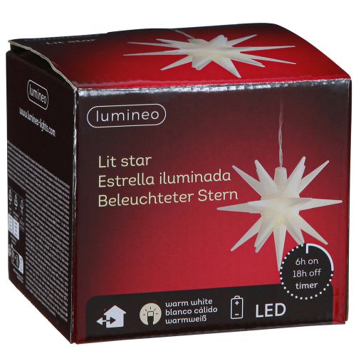 Itens Estrela LED externa bateria estrela de luz branca Ø12cm Alt.66cm