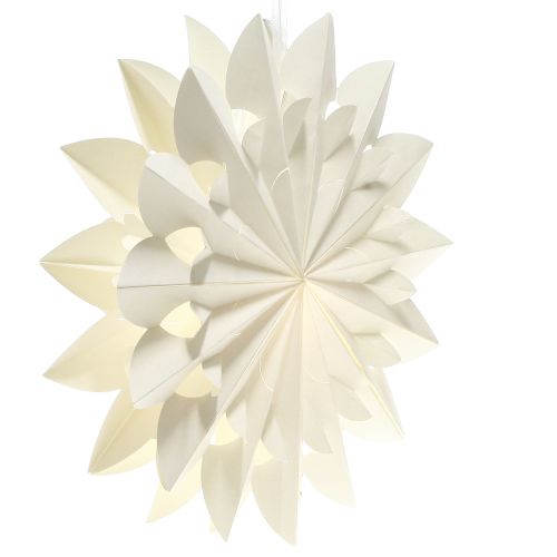 Floristik24 Estrela LED estrela dobrável estrela de papel branco quente Ø40cm 2 unidades
