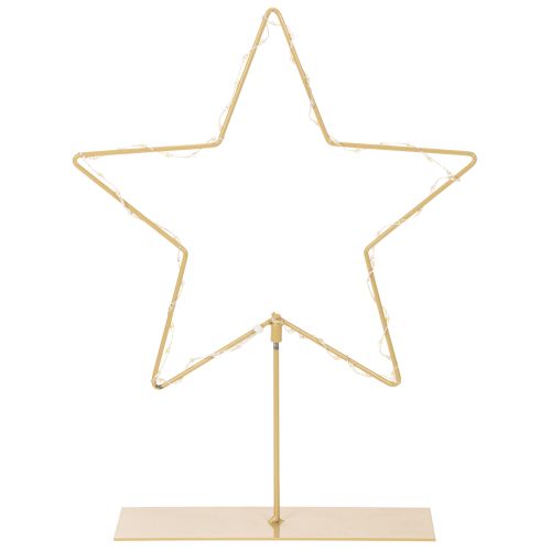 Estrela com 50 LEDs, decoração de mesa em metal, funciona a bateria, para uso interno, 33 cm comprar | Floristik24.pt
