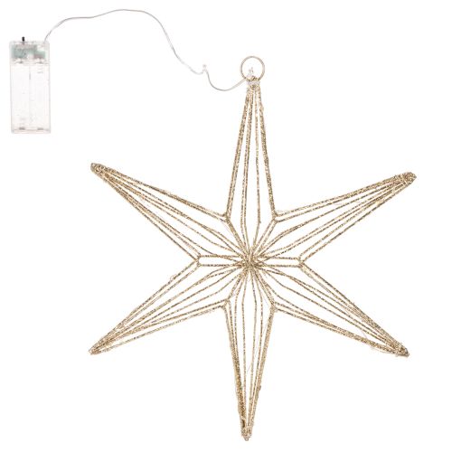 Estrela decorativa de LED feita de arame para pendurar, para uso interno, 32 cm | Floristik24.pt