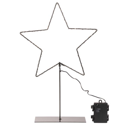 Estrela LED com compartimento para pilhas e suporte para peitoril de janela e mesa, 46 cm | Floristik24.pt