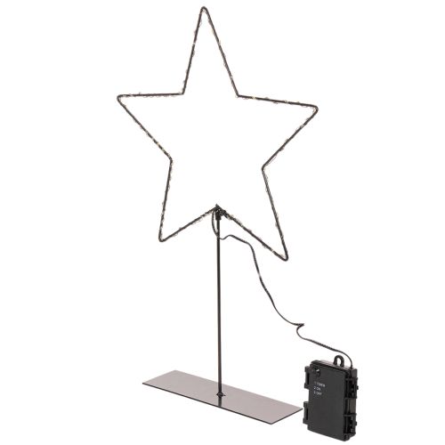 Estrela LED com compartimento para pilhas e suporte para peitoril de janela e mesa, 46 cm | Floristik24.pt
