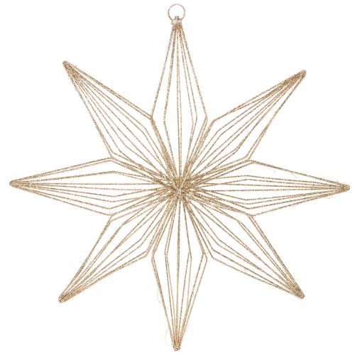 Estrela decorativa de LED feita de arame para pendurar, para uso interno, funciona com bateria, 51 cm