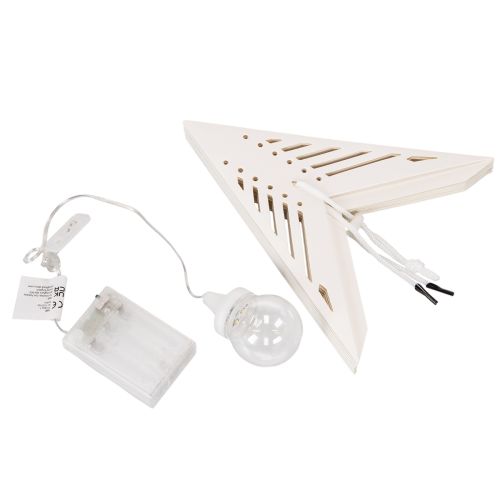 Estrela de Natal decorativa em LED para pendurar, branco quente, para uso interno, 38 cm | Floristik24.pt