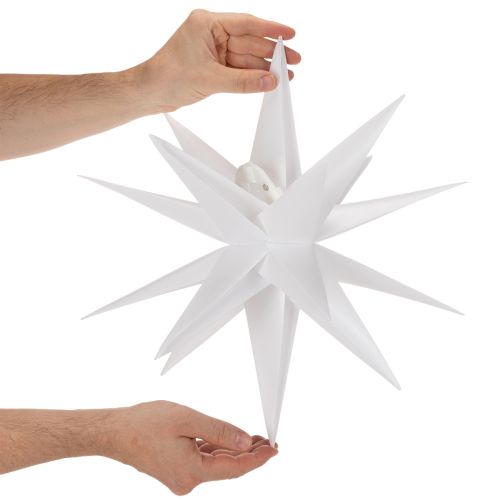 Estrela decorativa de LED, branco quente, para exterior, com temporizador, 40 cm | Floristik24.pt
