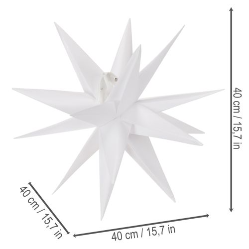 Estrela decorativa de LED, branco quente, para exterior, com temporizador, 40 cm | Floristik24.pt