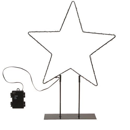 Itens Estrela LED de pé em metal 100 Micro LED branco quente Ø37cm