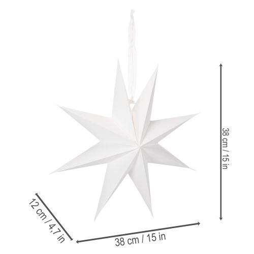 Estrela de LED suspensa com temporizador, branco quente, para uso externo, 38 cm | Floristik24.pt