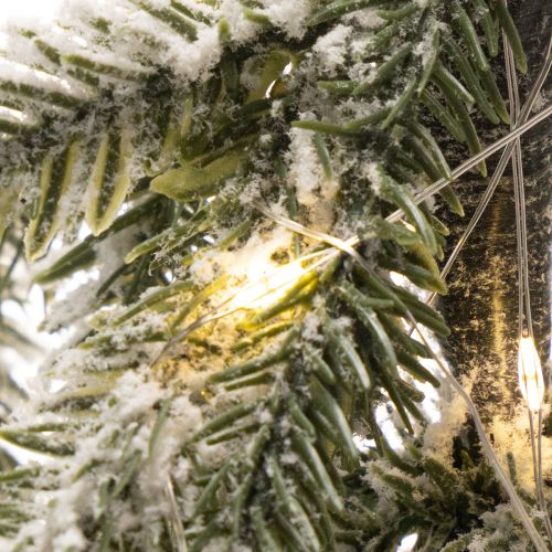 Planta artificial com neve, árvore de Natal LED em saco de juta, funciona a pilhas, para uso interior, 50 cm | Floristik24.pt