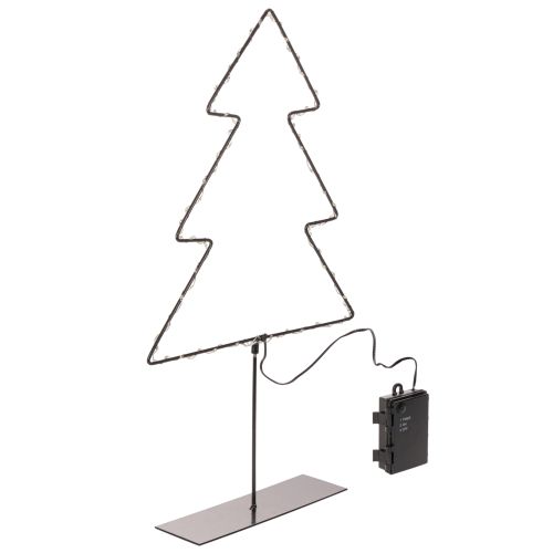 Árvore de Natal LED, alimentada por bateria, decoração de mesa para interiores, 47 cm