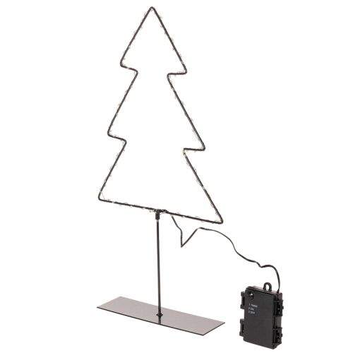 Árvore de Natal LED, alimentada por bateria, decoração de mesa para interiores, 47 cm | Floristik24.pt