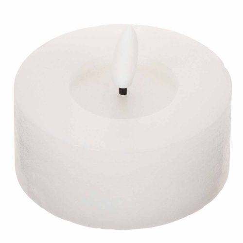 Vela LED XL Tealight Branca de Cera Real com Temporizador, Luz Branca Quente, 6cm, 2 unidades