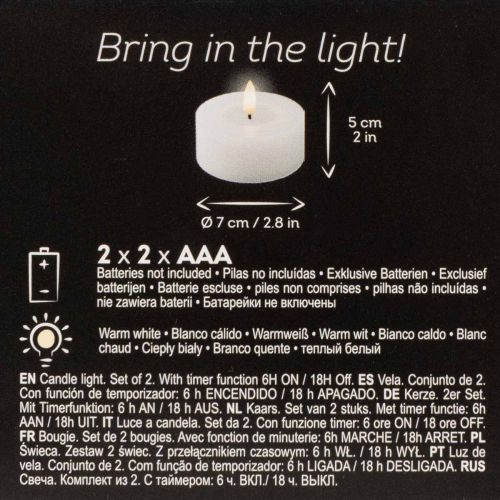 Vela LED XL Tealight Branca de
