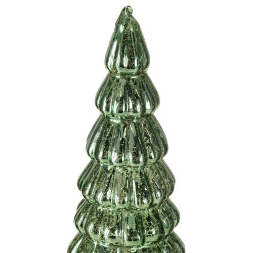 Floristik24 Árvore de Natal LED giratória verde prata H34cm 2 peças