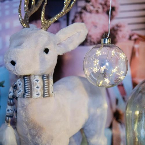 Floristik24 Bolas de Natal LED luzes de fada de vidro estrelas Ø10cm 2uds