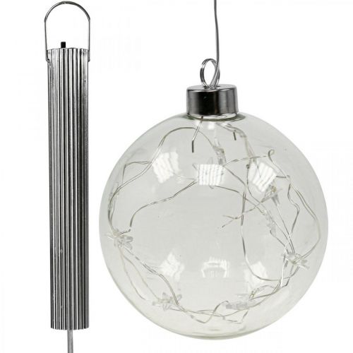 Floristik24 Bolas de Natal LED luzes de fada de vidro estrelas Ø10cm 2uds