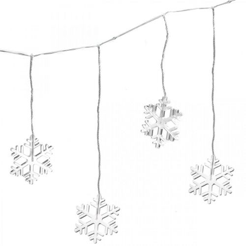 Floristik24 Flocos de neve de Natal com decoração de janela LED branco quente Para bateria 105cm