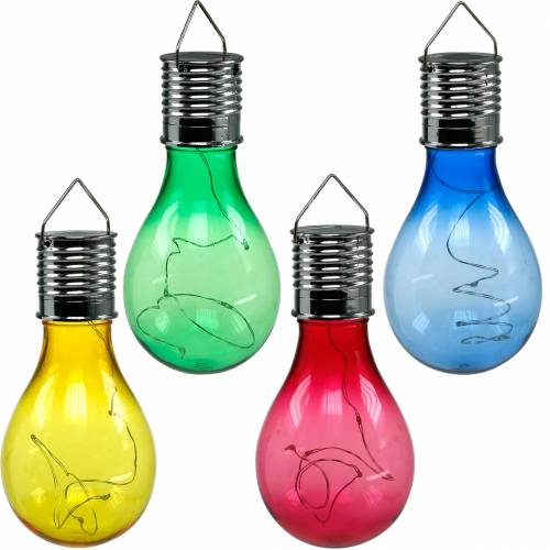 Lâmpada LED solar para decoração de jardim cores sortidas 15cm 4pcs