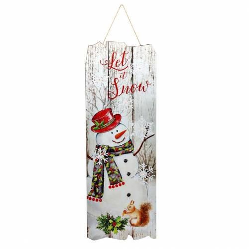 Floristik24 Boneco de neve mural LED "Let it Snow" 21 × 60cm para bateria