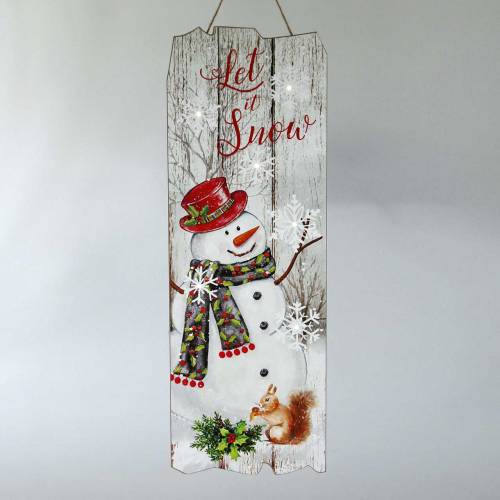 Floristik24 Boneco de neve mural LED "Let it Snow" 21 × 60cm para bateria