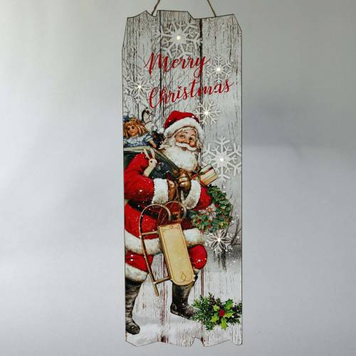 Floristik24 Mural de LED Papai Noel &quot;Feliz Natal&quot; 21 × 60cm para bateria