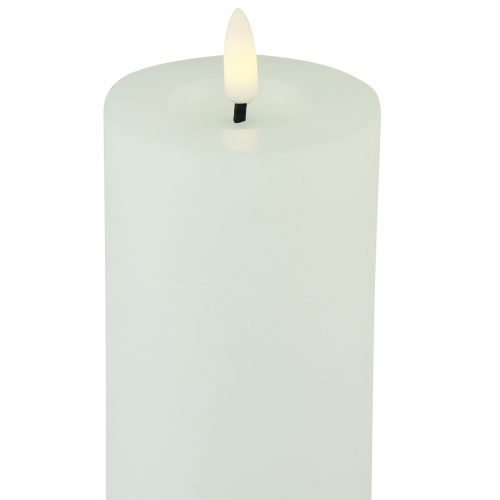 Itens Temporizador de vela LED cera real branco rústico Ø7cm Alt.15cm