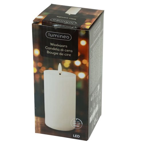 Floristik24 Temporizador de vela LED cera real branco rústico Ø7cm Alt.15cm